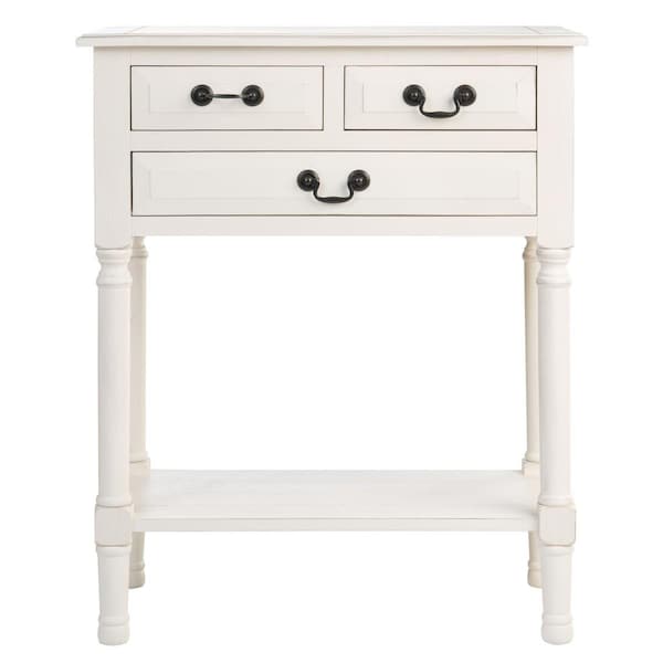 Safavieh Primrose 3 Drawer Console Table, Distressed White CNS5707A - main